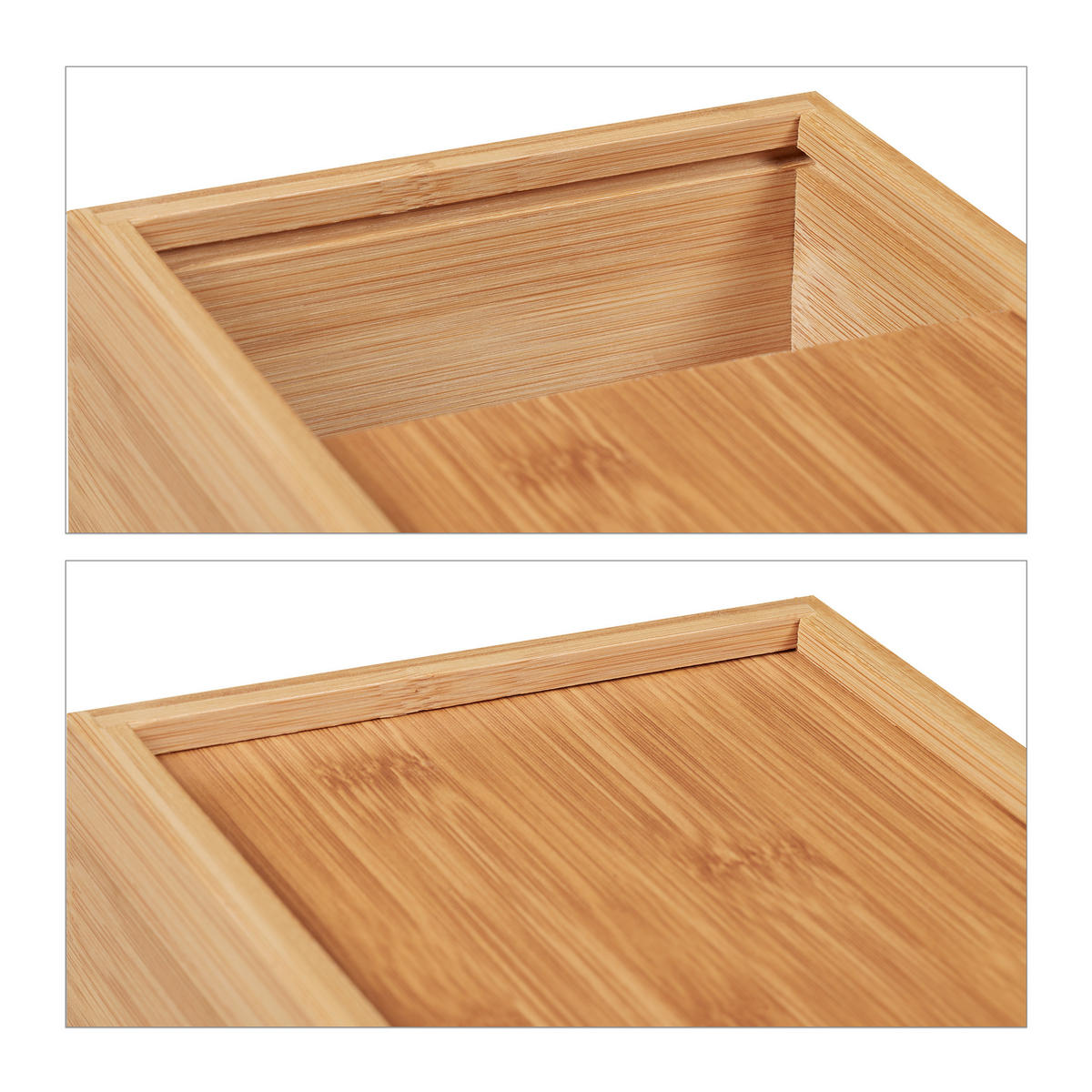 KOSMETIKTÜCHERBOX - Hellbraun, Holz (13.5/24.5/8.5cm) - Relaxdays