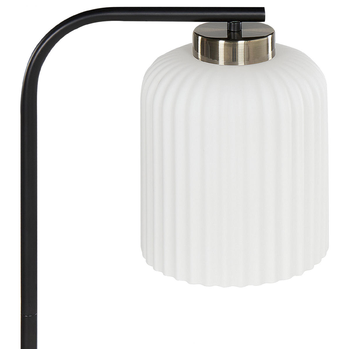 STEHLAMPE Schwarz/Weiß/Messing Caudelo - Messingfarben/Schwarz, Metall (28/28/150cm) - Beliani