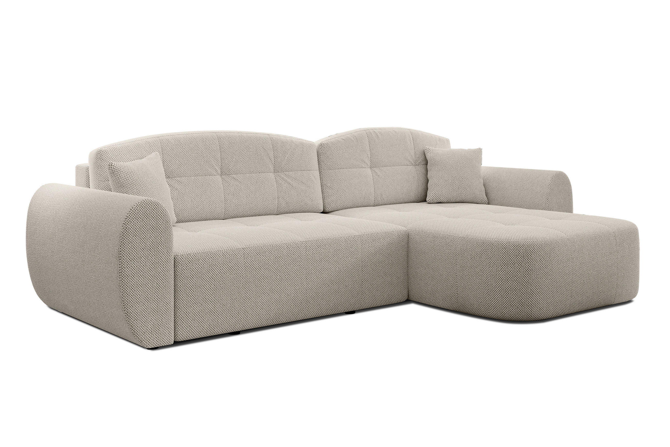 ECKSOFA L Form Nubio Beige 282/170/91 cm – modernes Sofa fürs Wohnzimmer - Beige/Schwarz, Kunststoff/Textil (282/170cm) - AX Living