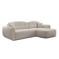 ECKSOFA L Form Nubio Beige 282/170/91 cm – modernes Sofa fürs Wohnzimmer - Beige/Schwarz, Kunststoff/Textil (282/170cm) - AX Living