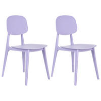 GARTENSTUHL 2er-Set Violett Kattavia - Violett, Kunststoff (40/80/49cm) - Beliani