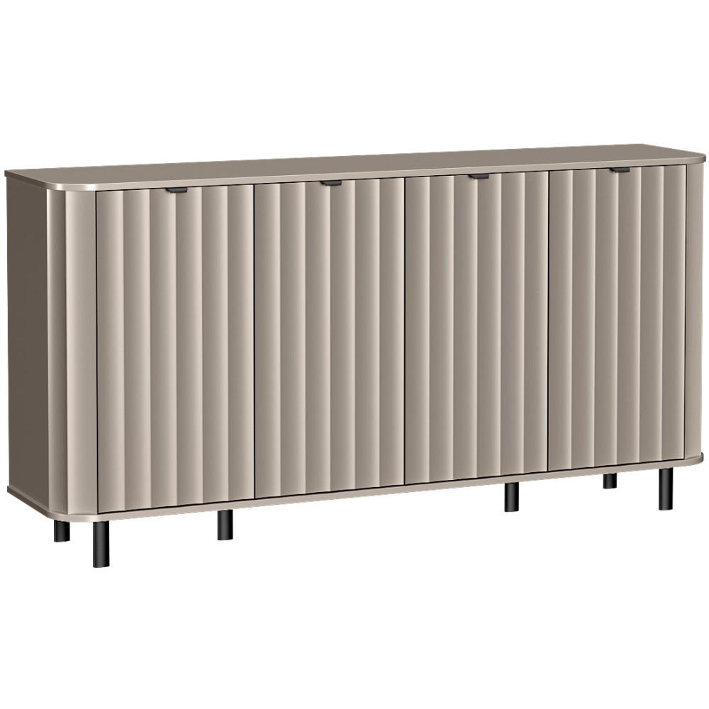 KOMMODE Nevada mit vier Türen 177 cm Taupe - Taupe/Schwarz, Holzwerkstoff/Metall (177/91/41cm) - Beautysofa