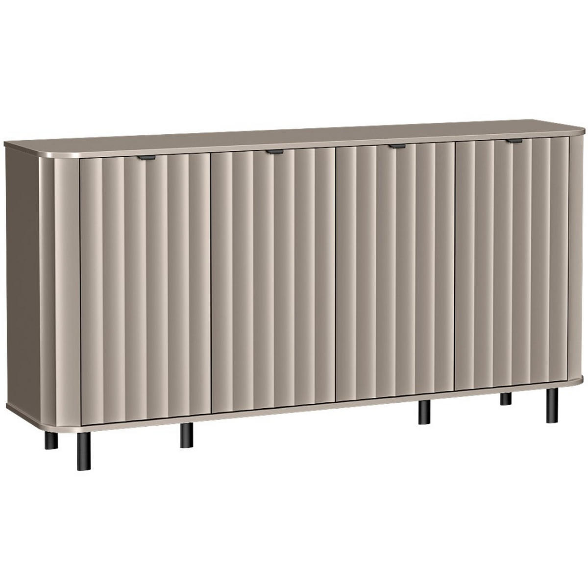 KOMMODE Nevada mit vier Türen 177 cm Taupe - Taupe/Schwarz, Holzwerkstoff/Metall (177/91/41cm) - Beautysofa