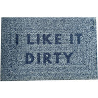 OUTDOOR FUßMATTE "Sana" mit Spruch "I like it dirty" blau 50 x 75 cm - Blau/Grau, Kunststoff/Textil (50/75cm) - MAD ABOUT MATS