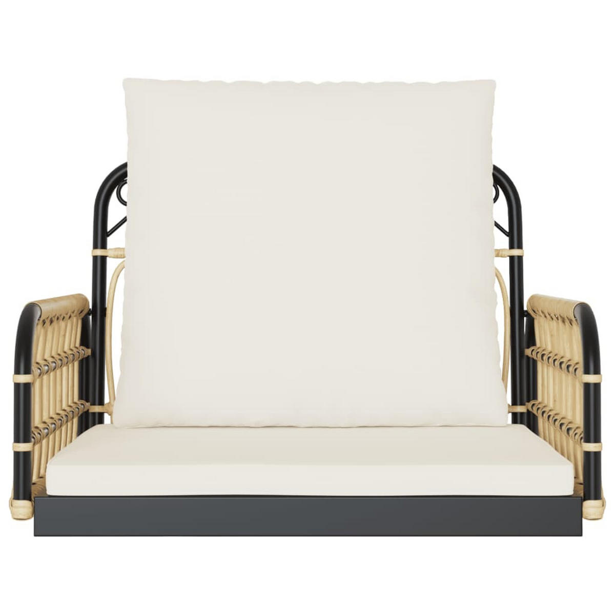 HÄNGESTUHL mit Kissen 63x58x39 cm Poly Rattan und - Braun, Holz (60/39/58cm) - furnicato