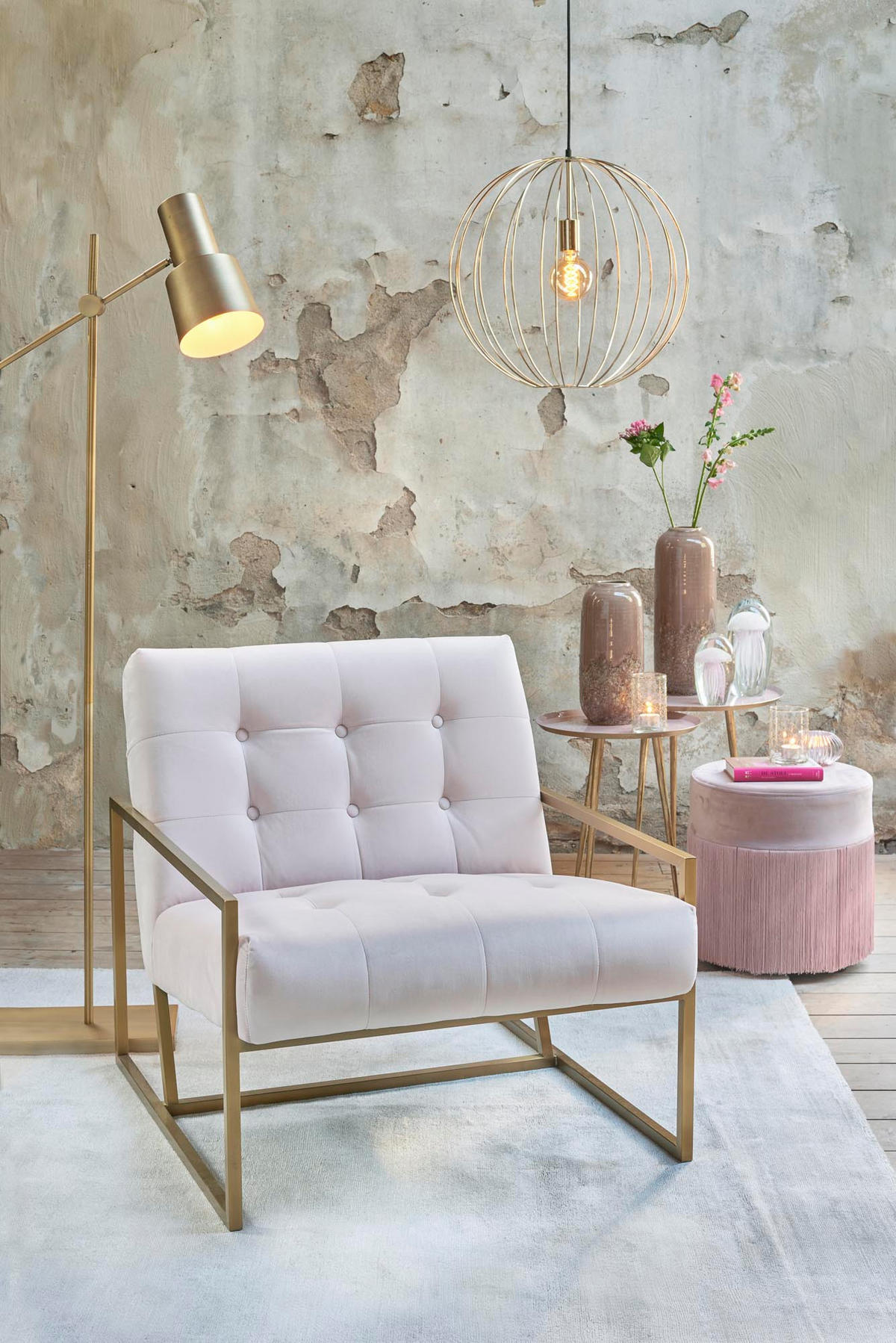 PENDELLEUCHTE Suden Gold 50/50/51 cm - Goldfarben, Metall (50/50/51cm) - Light & Living
