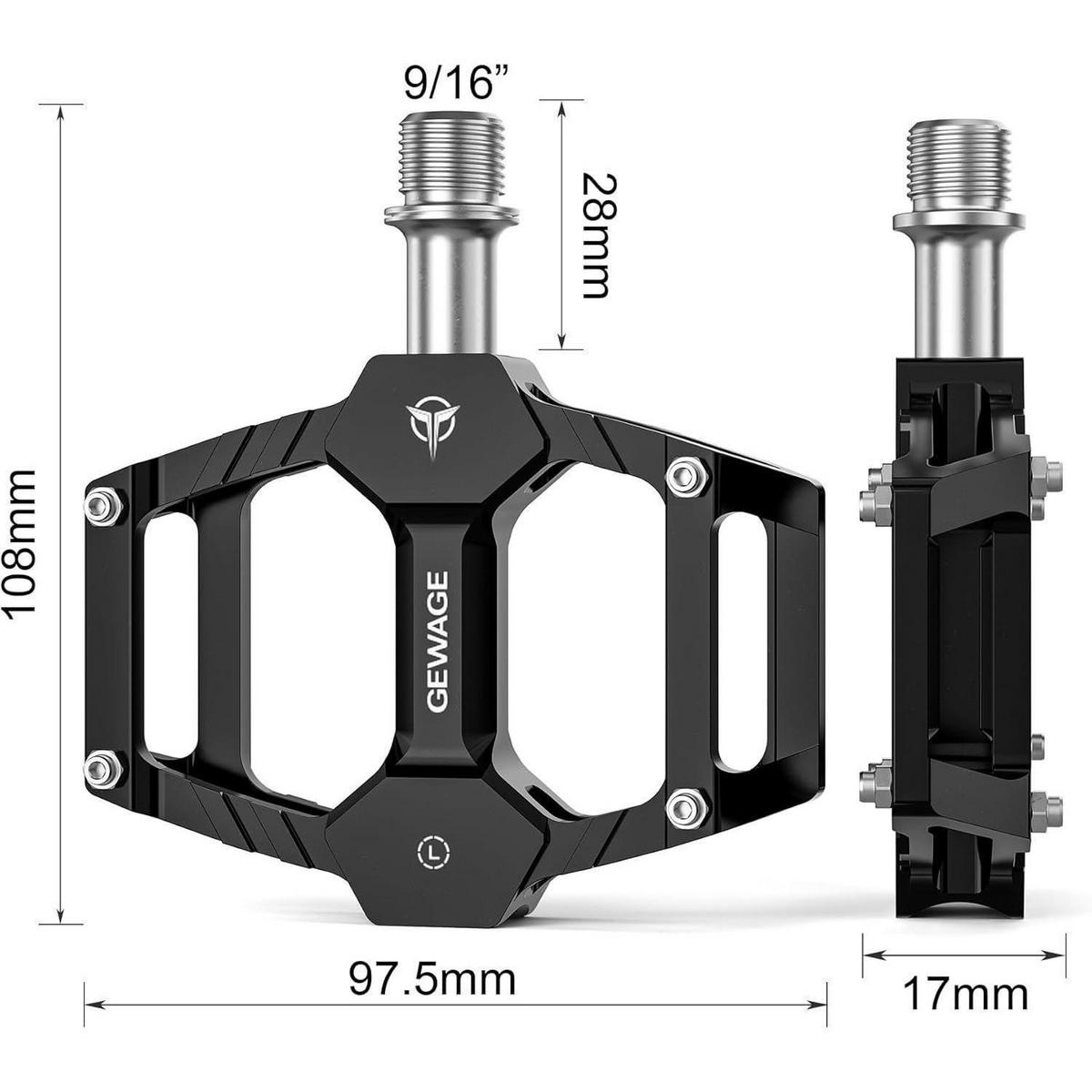 FAHRRADPEDALE Set Schwarz - Schwarz, Metall (8/1.5/9.8cm)