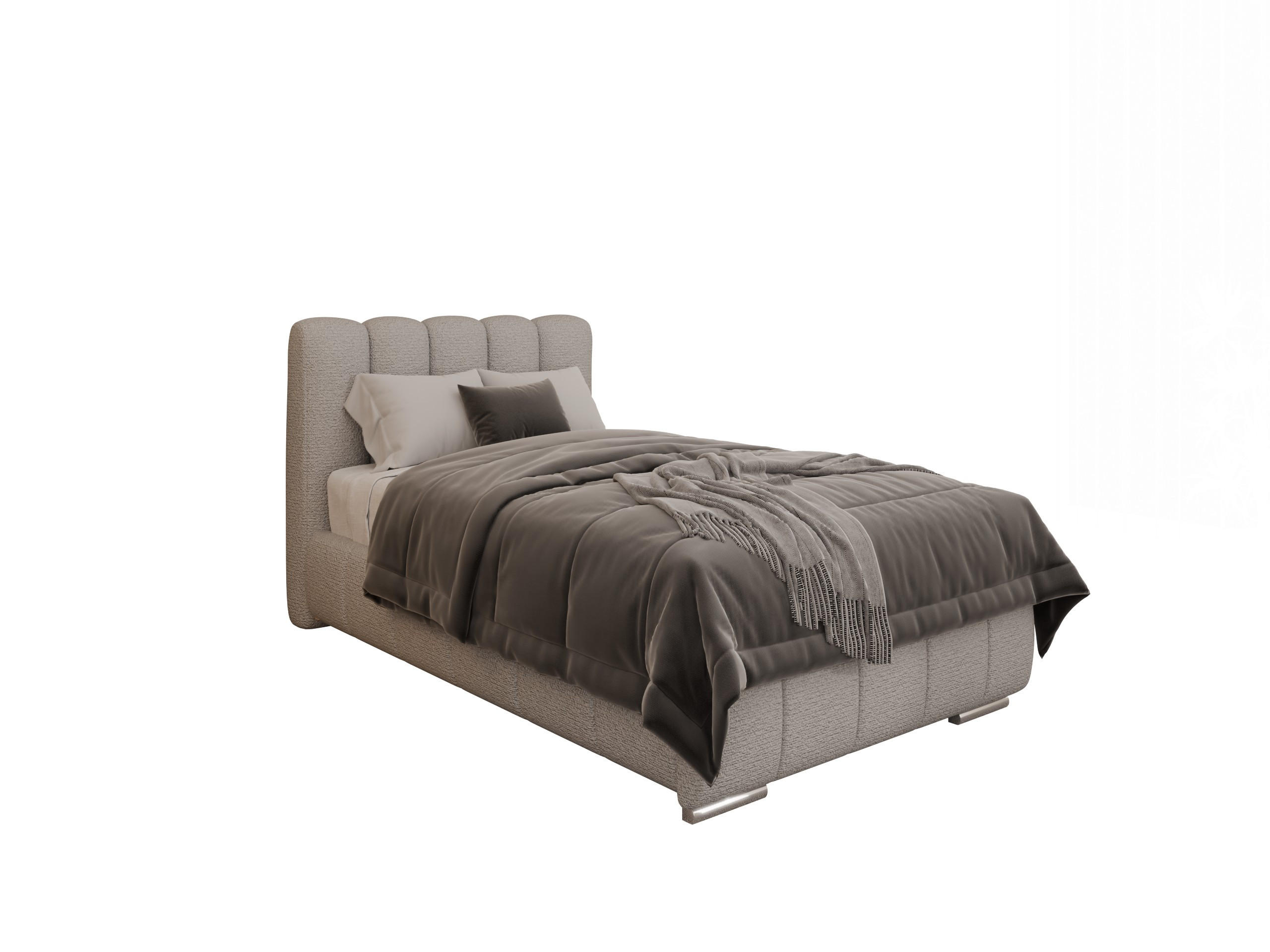 POLSTERBETT Zaira 100x200cm – Elegantes Polsterbett für modernen Wohnstil , Federkernmatratze Bonnel (18cm), Sandfarben - Sandfarben, Holz (100/200cm) - Panda Möbel