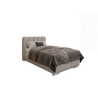 POLSTERBETT Zaira 100x200cm – Elegantes Polsterbett für modernen Wohnstil , ohne matratze, Sandfarben - Sandfarben, Holz - Panda Möbel