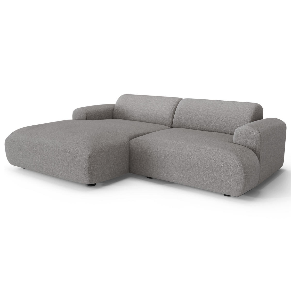 ECKSOFA LINKS Rastergewebe Hellgrau 266cm - Hellgrau/Grau, Textil (165/266cm) - Sia Home