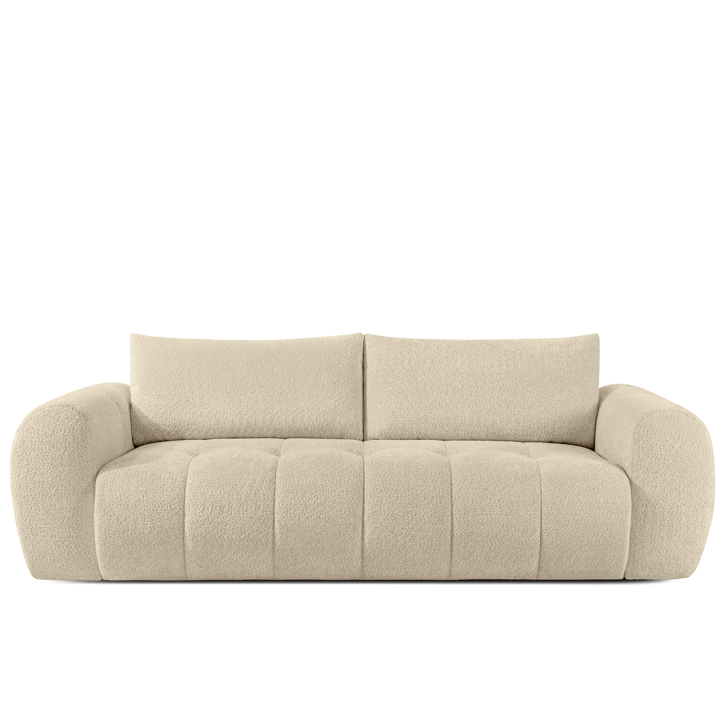 EINZELSOFA LIRA, Hellbeige, Bouclé - Beige, Holz/Holzwerkstoff (256/84/112cm) - KONSIMO®