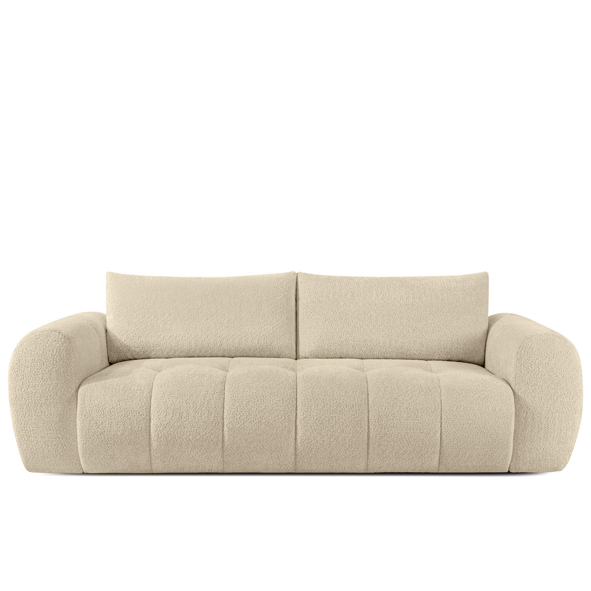EINZELSOFA LIRA, Hellbeige, Bouclé - Beige, Holz/Holzwerkstoff (256/84/112cm) - KONSIMO®