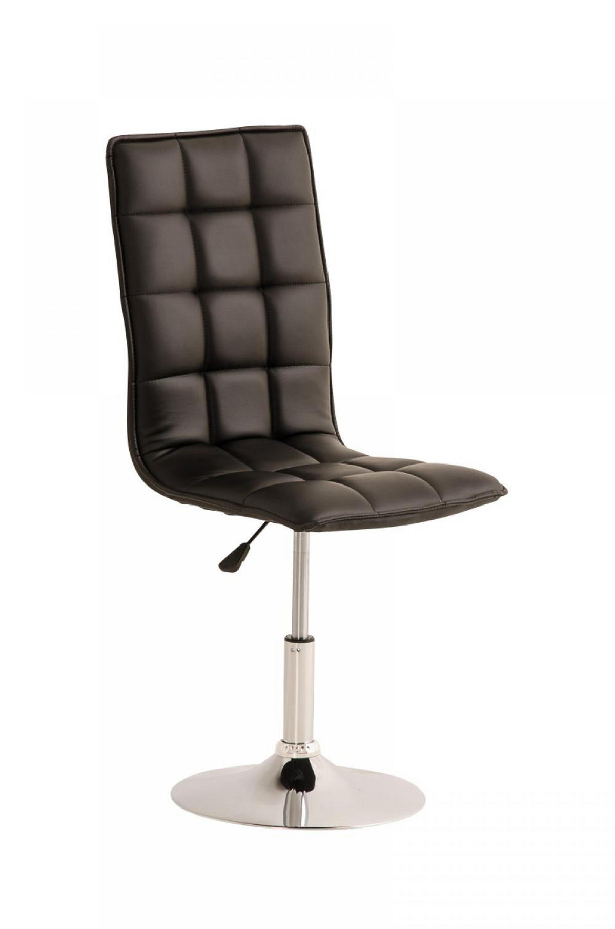 DREHSTUHL Lederlook schwarz - Chromfarben/Schwarz, Textil/Metall (43/90/56cm) - CLP