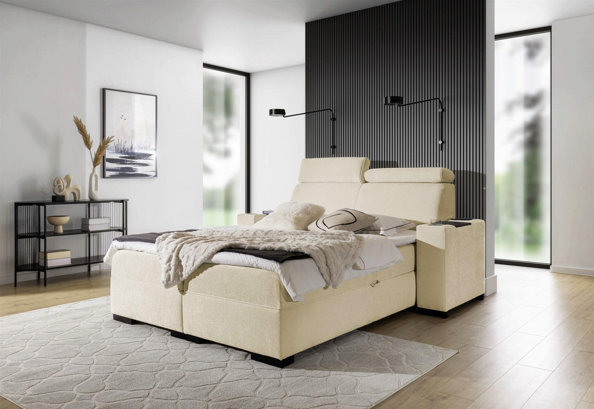 BOXBETT Nestor Dress Me Set.2 - Beige, Holzwerkstoff/Textil (120/200cm) - Fun Möbel
