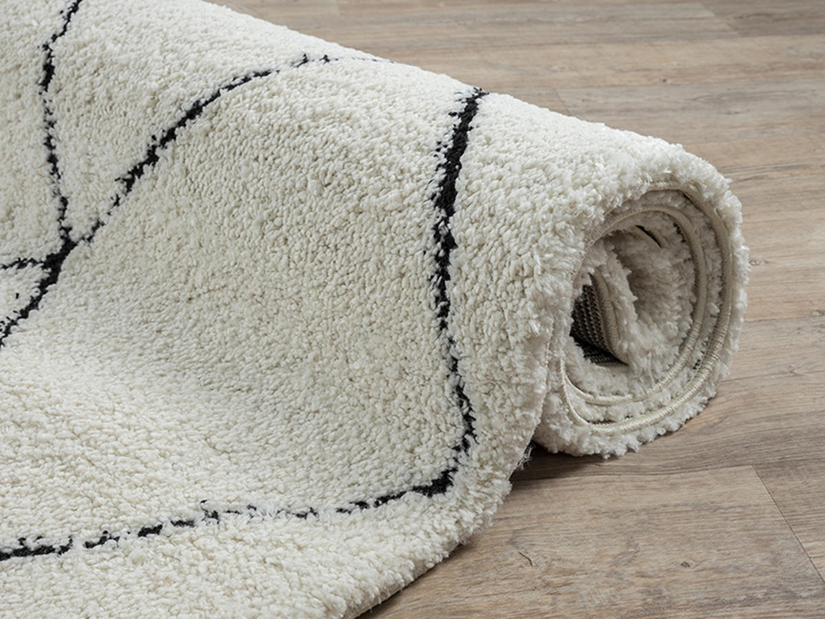 HOCHFLORTEPPICH Berber ATRIO Polypropylen Creme-Schwarz 160 x 230 cm - Multicolor, Textil (160/230cm) - KADIMA DESIGN