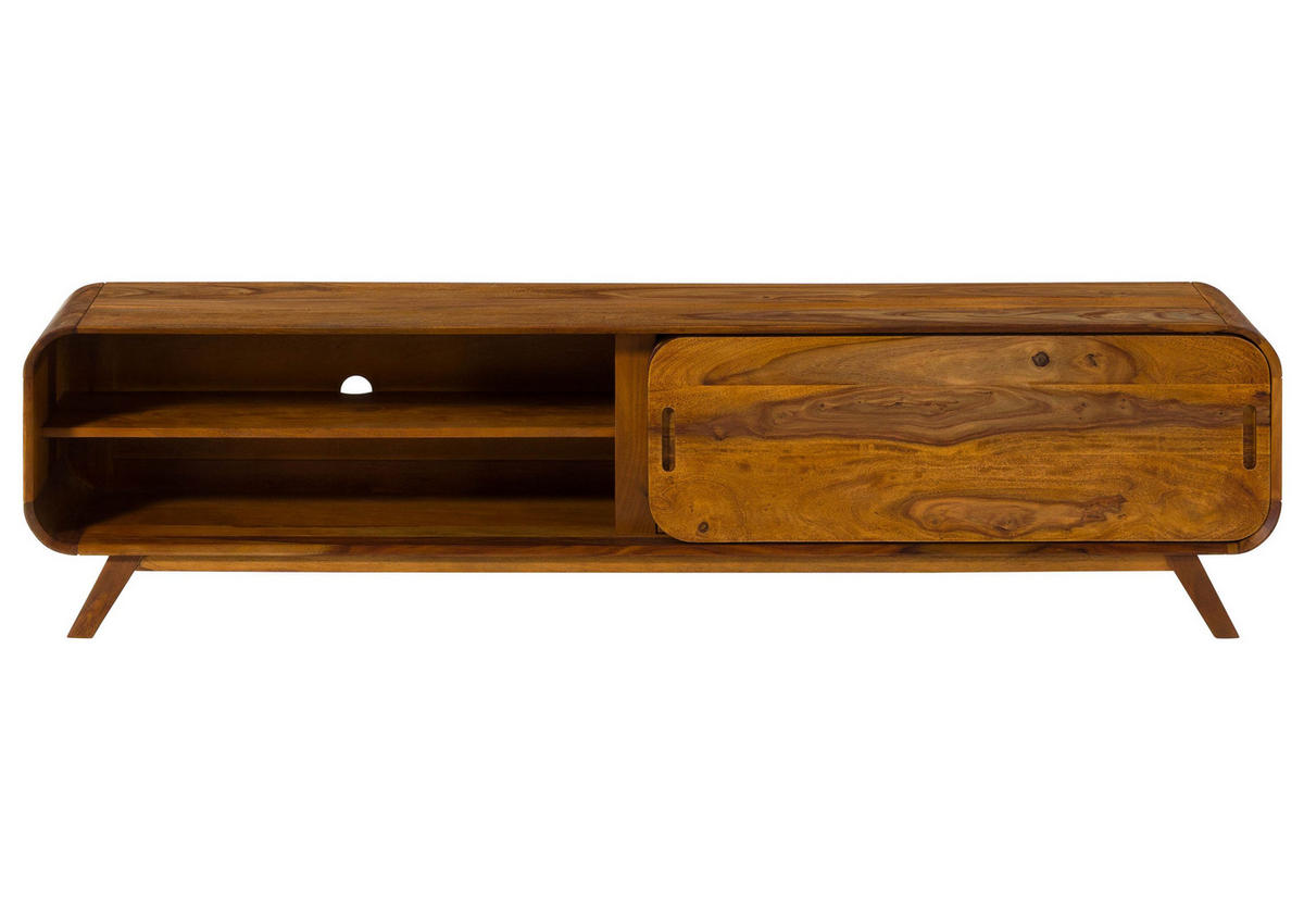 TV-BOARD Sheesham 192x40x48 hellbraun lackiert MAILAND #129 - Braun, Holz (192/48/40cm) - Massivmoebel24