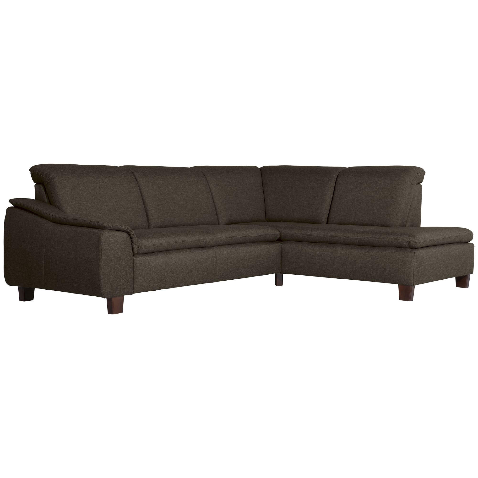 ECKSOFA mit Ottomane rechts Kaylil Flachgewebe braun - Braun, Kunststoff (187/247cm) - 58aufmkessel