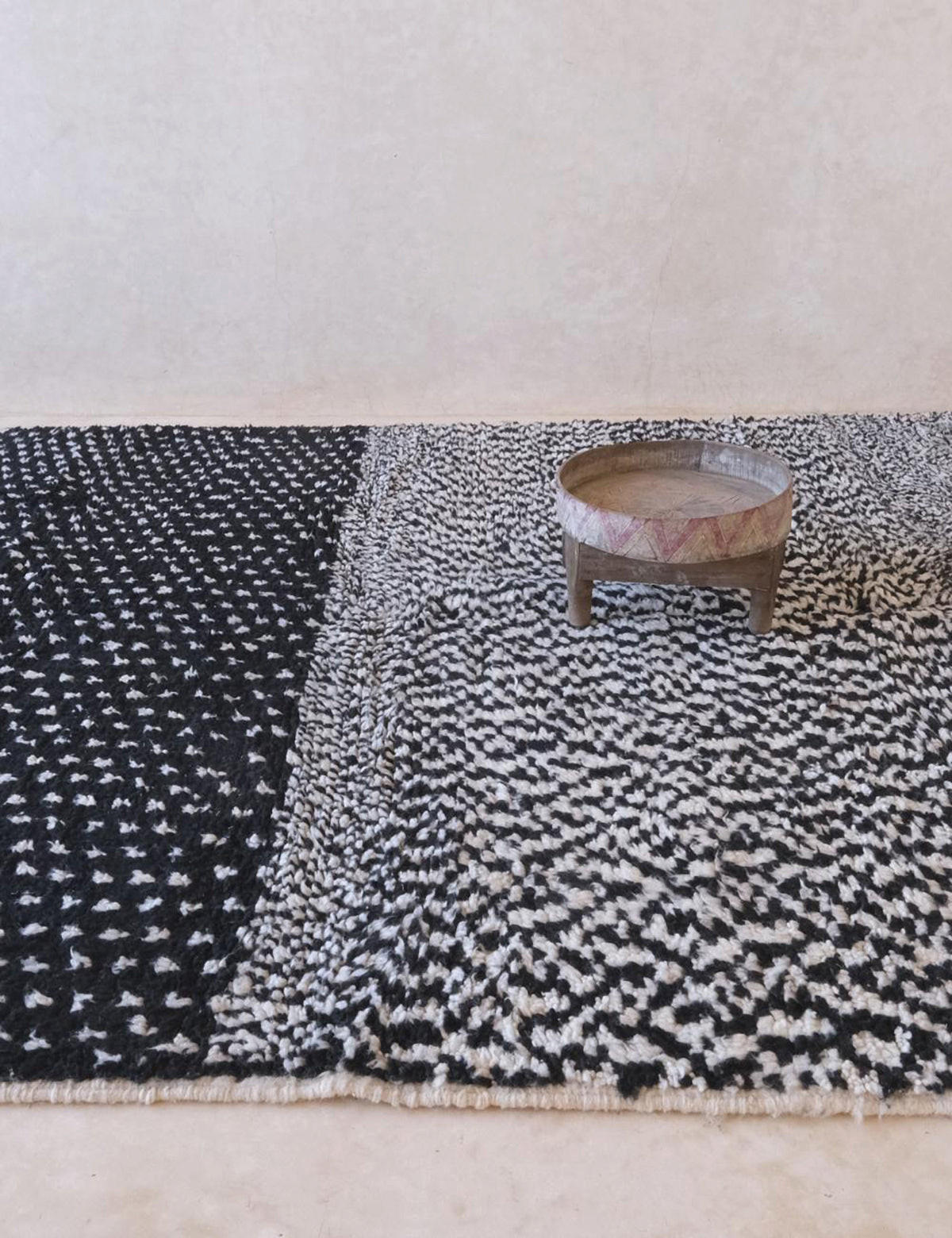 BERBERTEPPICH elegant für modernes Interieur aus Wolle 140x 200 cm - Schwarz, Naturmaterialien (140/200cm) - AFK Living