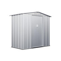 SCHREBERGARTENHAUS - 191 cm x 103 cm - metall - hellgrau Linus - Hellgrau, Metall (191/187/103cm) - Vente-Unique