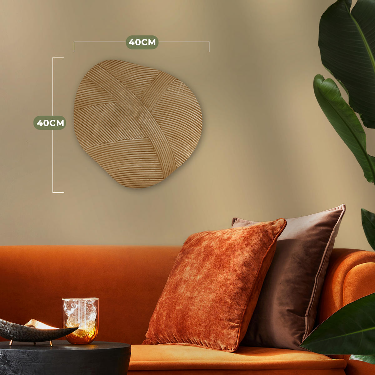 WANDBILD Struktur - Natur - Kunst - Rattan 40x40 cm - Naturfarben, Kunststoff (40/40cm) - MuchoWow