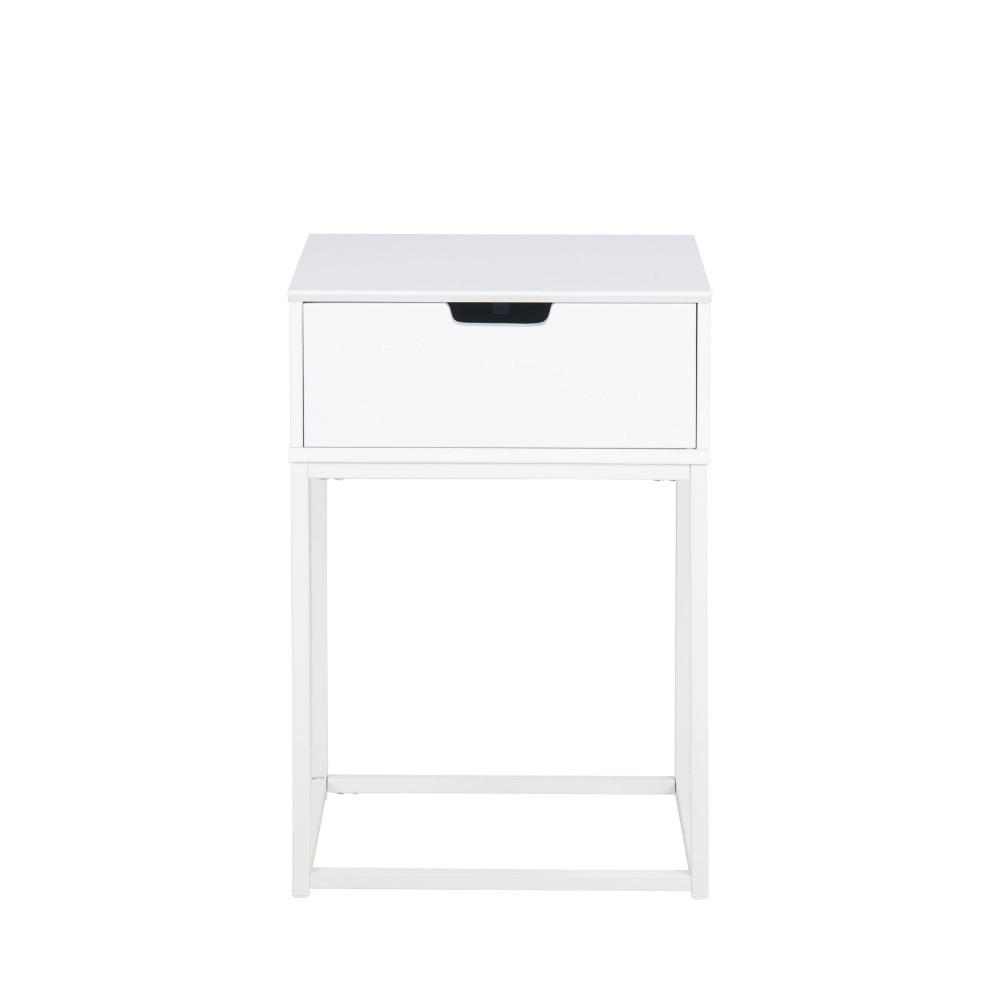 NACHTTISCH mit 1 Schublade aus Holz - ESPEJITO - Weiss - Weiß, Holz (40/62/30cm) - Drawer