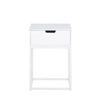 NACHTTISCH mit 1 Schublade aus Holz - ESPEJITO - Weiss - Weiß, Holz (40/62/30cm) - Drawer