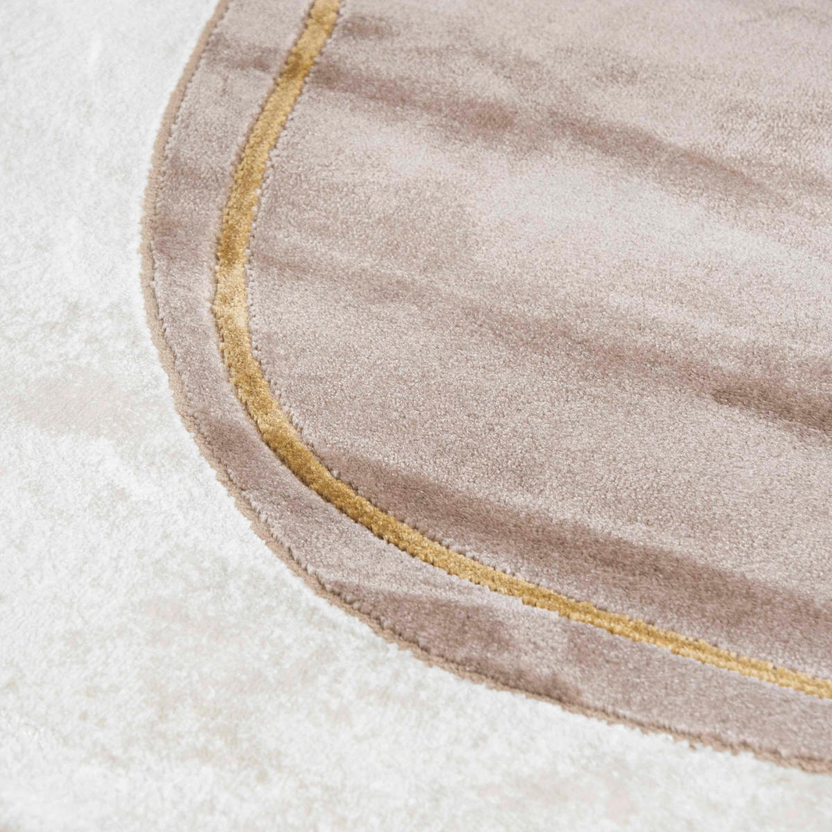 TEPPICH Beige Abstrakt - Kurzflor Unregelmäßig Unregelmäßige Form - Weiß Ecru Creme - 160 x 220 cm - Beige, Textil (160/220cm) - Mazovia
