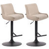 BARHOCKER 2er Set Stoff creme - Creme/Schwarz, Textil/Metall (43/90/50cm) - CLP