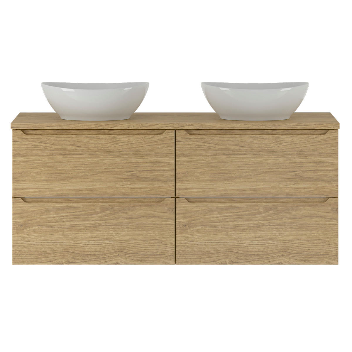 DOPPELWASCHTISCH 120.6cm Viggo Holz - Braun, Holzwerkstoff (120.6/52.2/46.5cm) - Petits-meubles