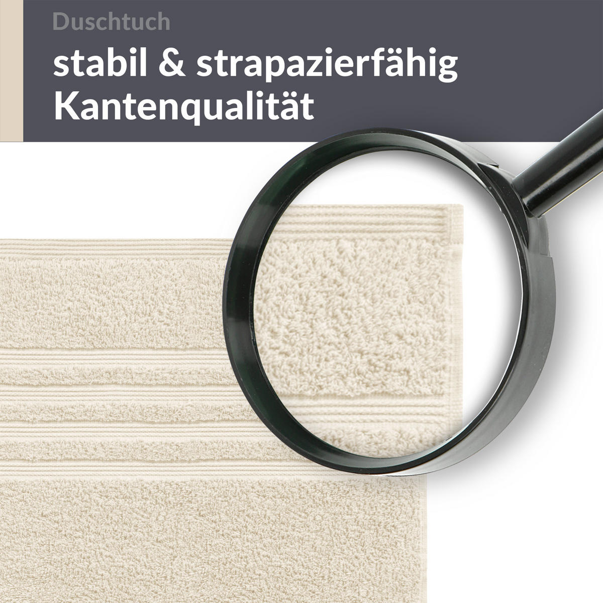 DUSCHTUCH London Natur 2er Set 70x140 - Naturfarben, Textil (70/140cm) - Lashuma