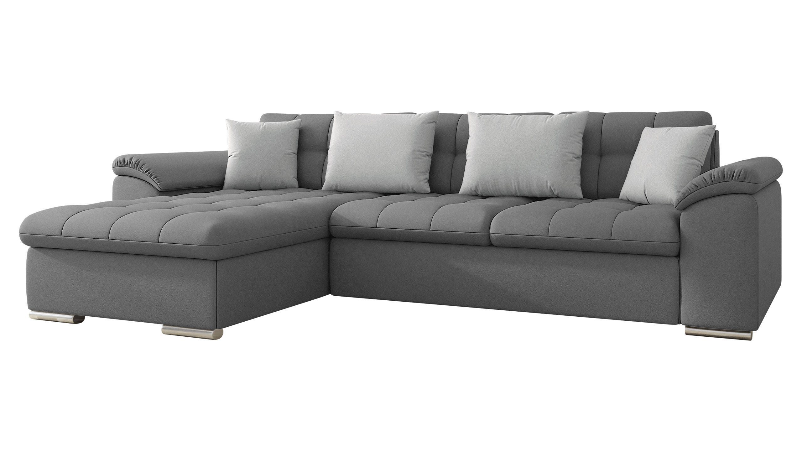 ECKSOFA Diana, Seite: Links - Graphitfarben, Holz/Textil (280/160cm) - MIRJAN24