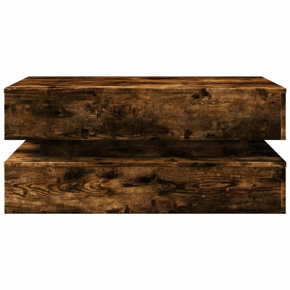 COUCHTISCH Moderner 90/50/40 cm aus Holzwerkstoff Räuchereiche-Dekor mit Led-Leuchten - Dunkelbraun, Holz (50/90/40cm) - vidaXL