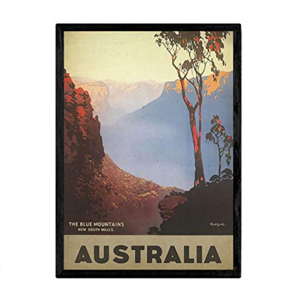 POSTER Australien Blue Mountains A4 Rahmenlos - Klar, Papier (29.7/5/21cm) - Nacnic