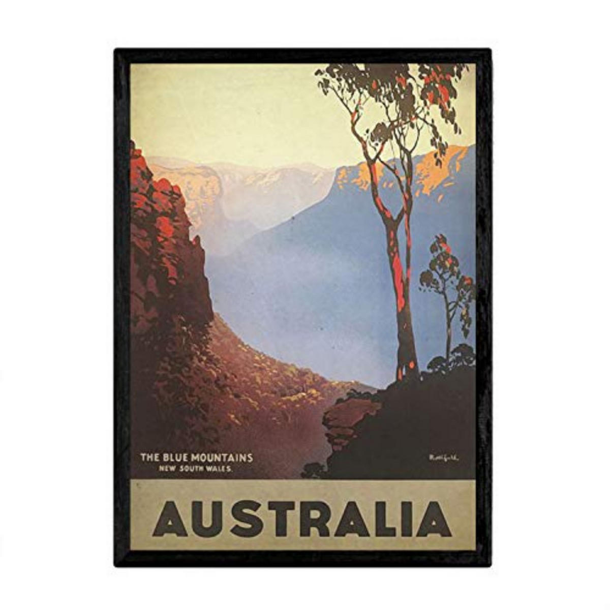 POSTER Australien Blue Mountains A4 Rahmenlos - Klar, Papier (29.7/5/21cm) - Nacnic