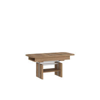 COUCHTISCH rechteckig ausziehbar höhenverstellbar Ablage 110/64/56 cm - Eichefarben, Holzwerkstoff (65/110/56cm) - designimpex