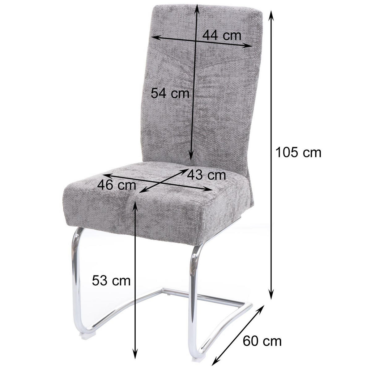 ESSZIMMERSTUHL Cremeweiß 2er-Set - Creme/Weiß, Textil (46/105/60cm) - MCW