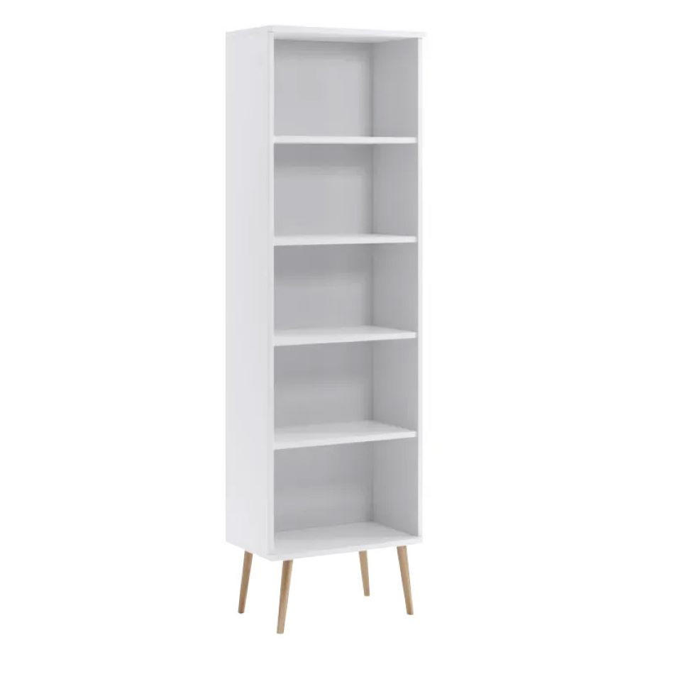 BÜCHERREGAL Ikon, Weiß, Standregal mit 4 Böden - Weiß, Holzwerkstoff (46/180/32cm) - Bettso