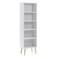 BÜCHERREGAL Ikon, Weiß, Standregal mit 4 Böden - Weiß, Holzwerkstoff (46/180/32cm) - Bettso