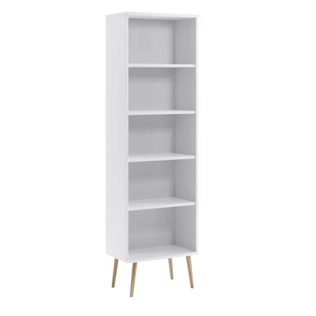 BÜCHERREGAL Ikon, Weiß, Standregal mit 4 Böden - Weiß, Holzwerkstoff (46/180/32cm) - Bettso