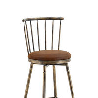 BARHOCKER Windsor-Stil gepolsterter Sitz Metall Brown - Braun, Metall (39/96/39.1cm) - Meubliv