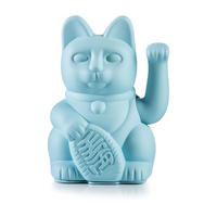 WINKEKATZE Lucky Cat, Kunststoff, Blau, ca. 15 cm - Blau, Kunststoff (10.5/15/8.5cm) - Donkey Products