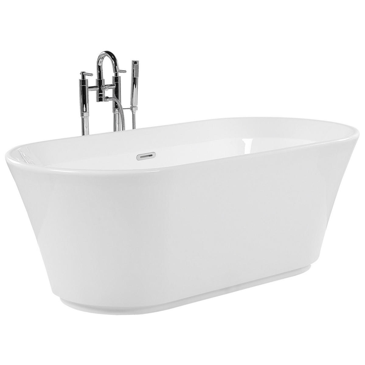 BADEWANNE FREISTEHEND 80x170x59 cm weiß Ovalle - Weiß, Kunststoff (80/59/170cm) - Beliani