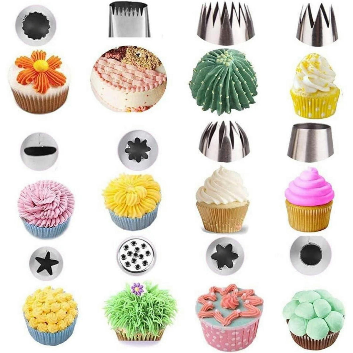 SPRITZBEUTEL Set 37-teilig Edelstahl mit Tüllen und Zubehör - Multicolor, Metall (1.8/3.3/2.5cm)