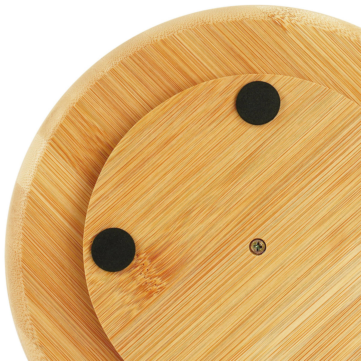 DREHTELLER - Hellbraun, Holz/Textil (23.5/6/23.5cm) - Relaxdays