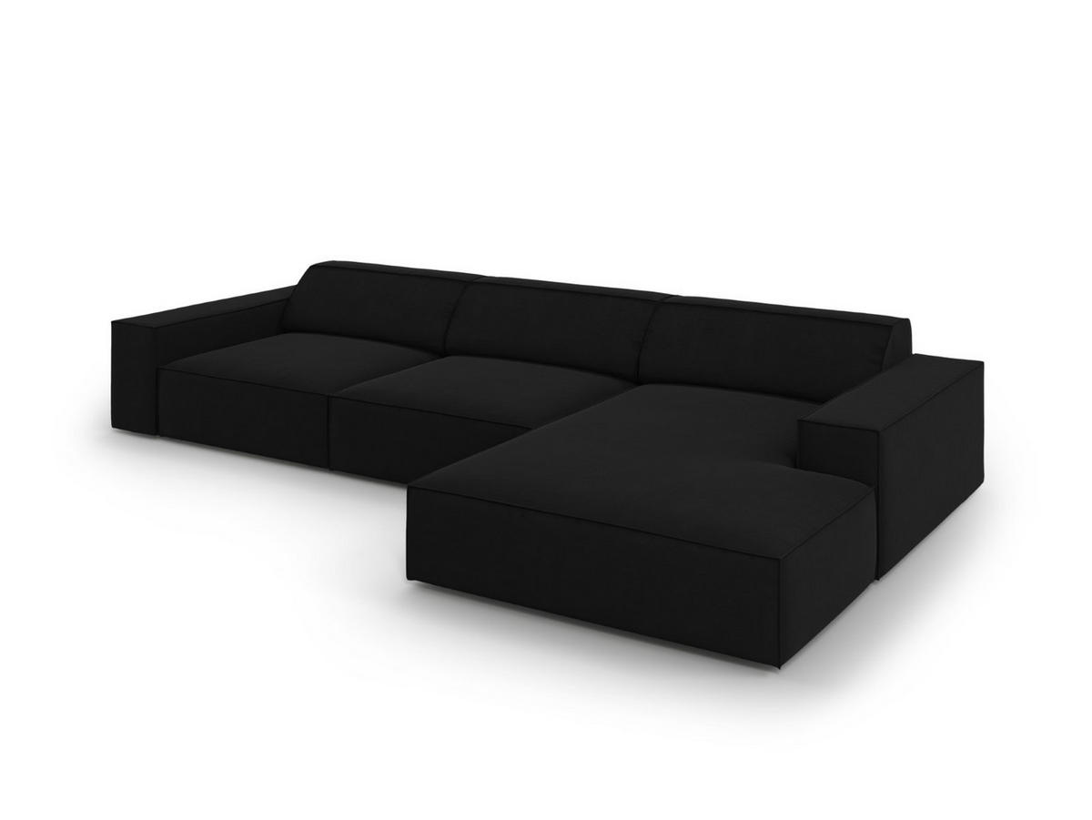 ECKSOFA rechts Jodie aus Samt schwarz 4 Sitzplätze - Schwarz, Textil (166/284cm) - Micadoni