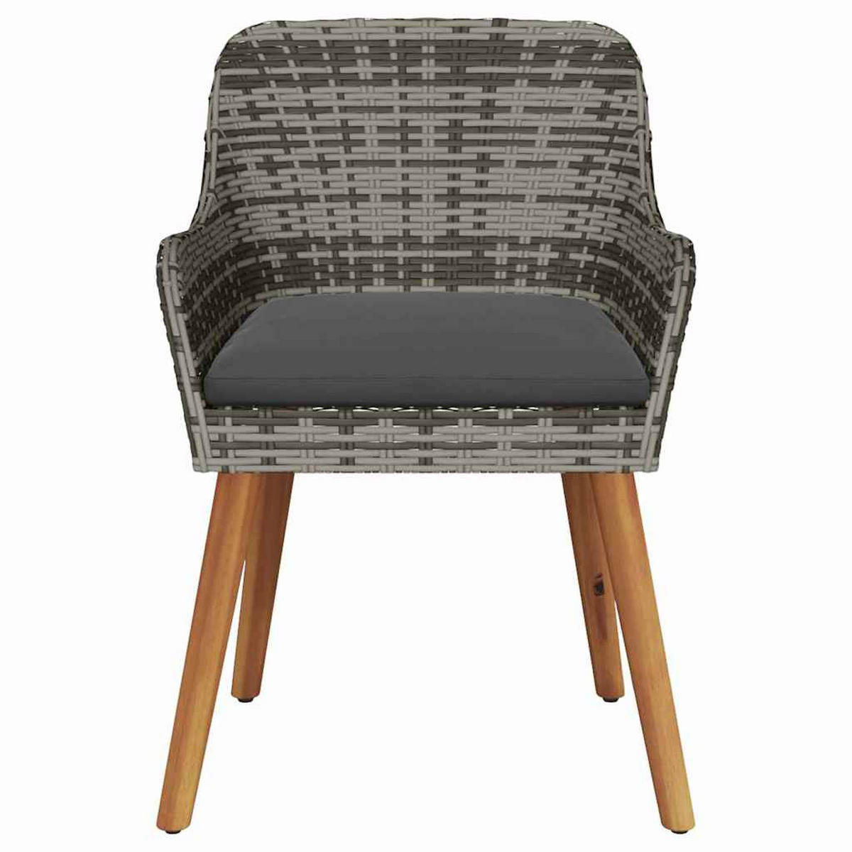 GARTENSTUHL 2er-Set Egos Rattan 62,5x55x82 cm Grau - Grau, Kunststoff (56/82/60cm) - DELUKE