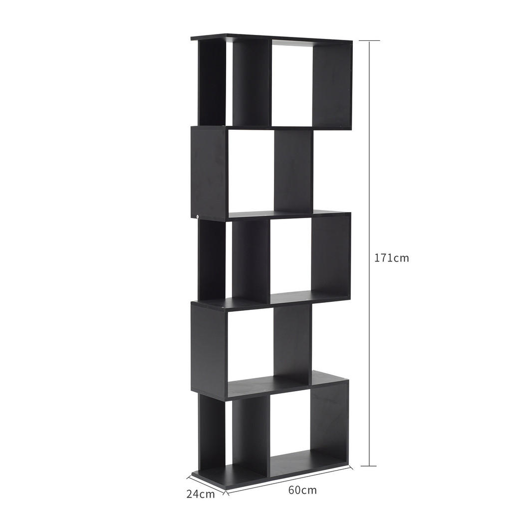 Thumbnail - Mobili Rebecca Bücherregal, Schwarz, Holzwerkstoff, 24x169x60 cm, Wohnzimmer, ,