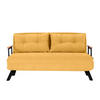 SCHLAFSOFA für 2 Personen mit Stoffbezug und Metallfüßen 133/50/41 cm - Hellgelb, Metall (50/41/133cm) - Calicosy