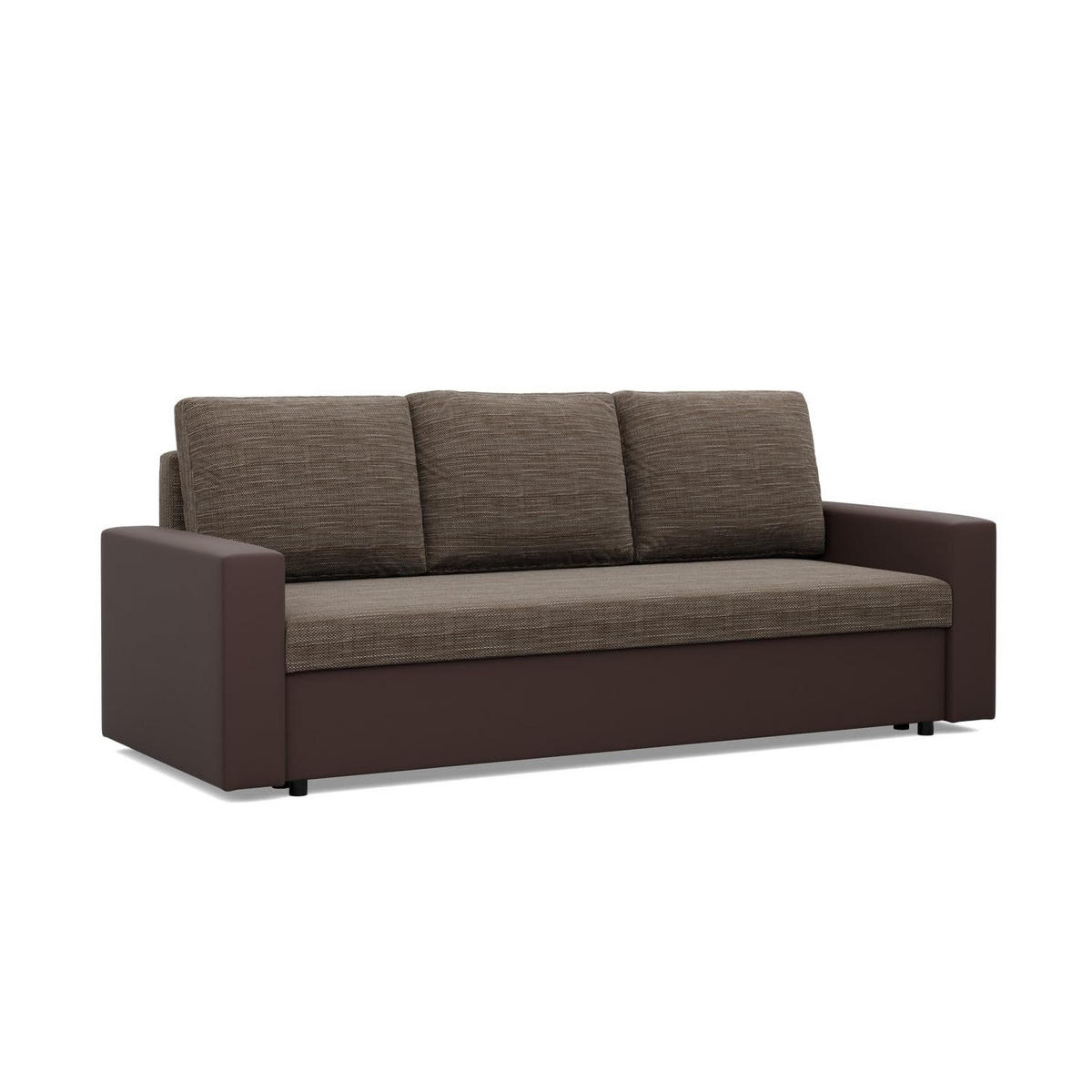 SOFA 3-SITZER MIT SCHLAFFUNKTION LUNA, Braun + Braun - Braun, Textil (220/92/92cm)