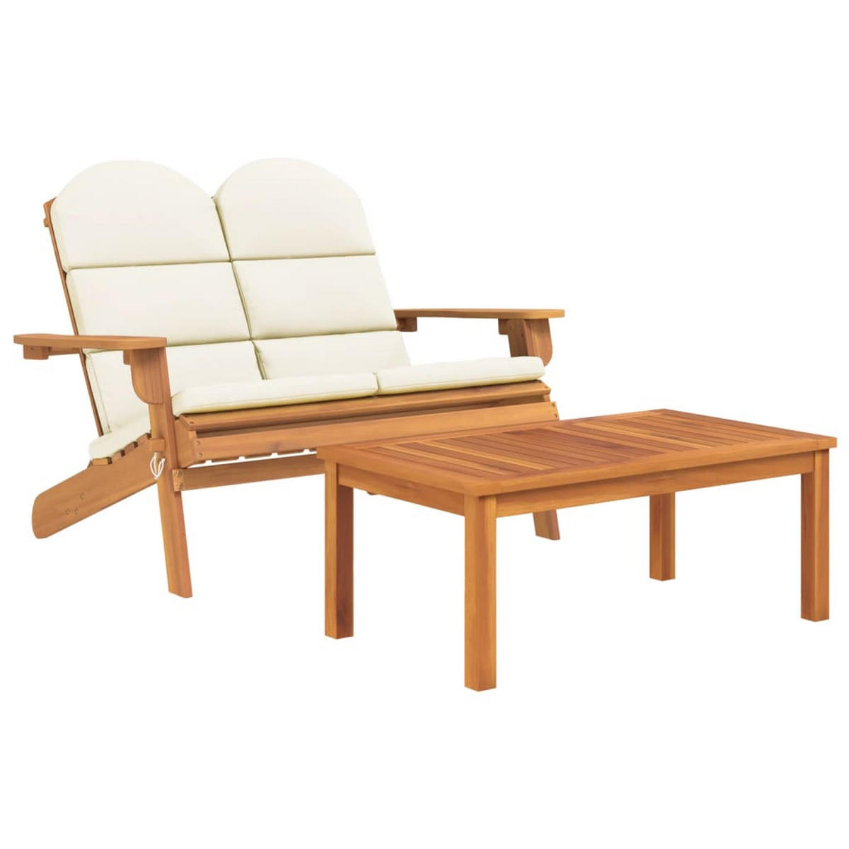 2-TLG. Garten-Lounge-Set Adirondack Massivholz Akazie - Braun, Holz (126/90/84cm) - furnicato